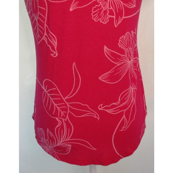 JM Collection Women's Petite Pink Floral Peek A Boo Shoulder  T-shirt Size SP - Picture 7 of 10